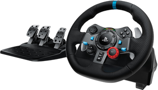 Набір Кермо Дротовий Logitech PlayStation 4-5 G29 Driving Force Racing Wheel Black Б/У 718 фото